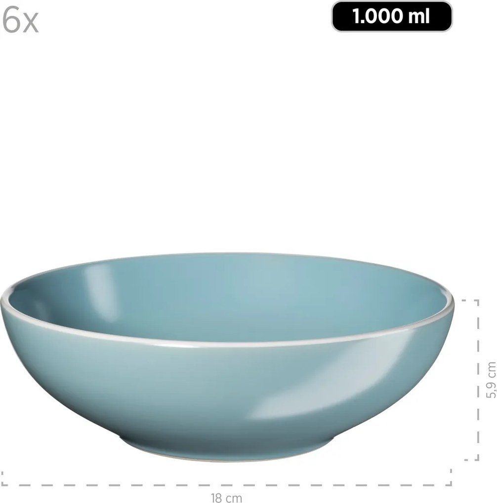 Mäser Jedálenská súprava riadu 24 ks ELISSA – tyrkysová lesk