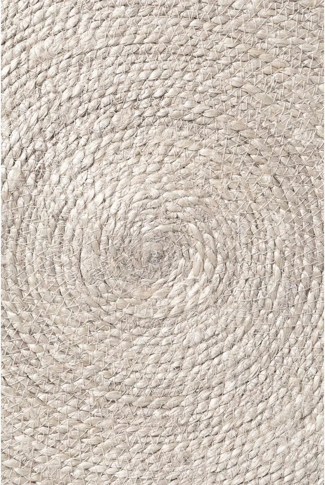 Obojstranný/ručne tkaný jutový okrúhly koberec v svetlo prírodnej farbe ø 150 cm Lina – Hanse Home