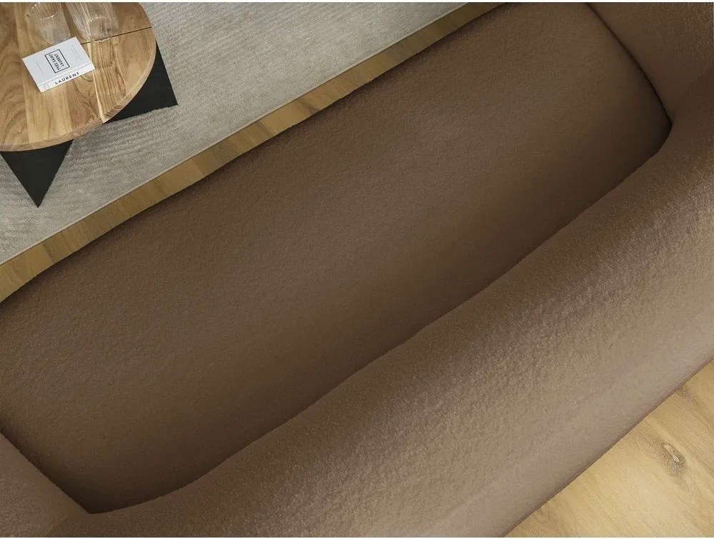 Hnedá pohovka z textílie buklé 193 cm Elina – Bobochic Paris