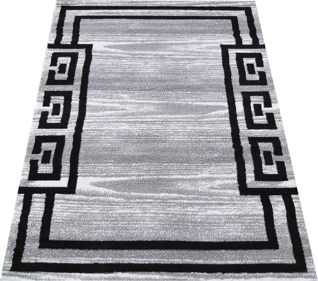 DY Sivo-čierny koberec s geometrickým vzorom Soho 04 Rozmer: 120x170 cm