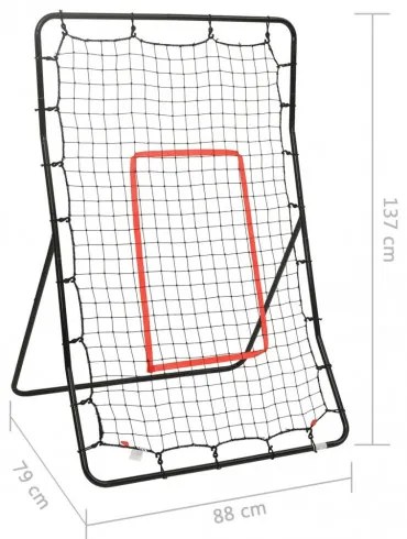 vidaXL Odrazová softbalová sieť 88x79x137 cm oceľ-