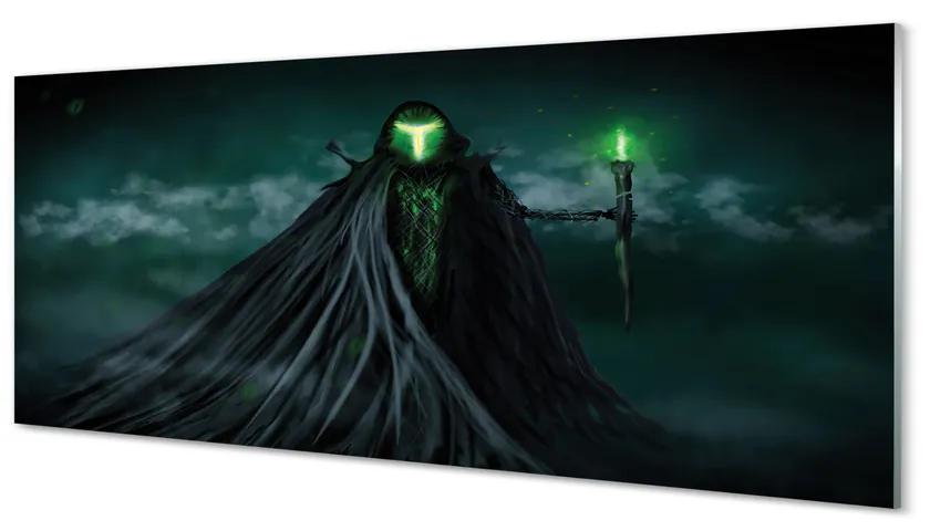 Obraz plexi Temná postava zeleného ohňa 120x60 cm
