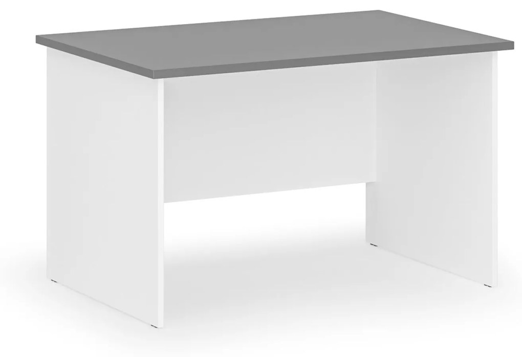 Kancelársky písací stôl rovný PRIMO WHITE, 1200 x 800 mm, biela/grafit