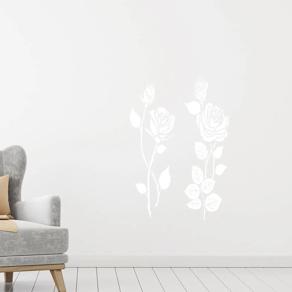 Veselá Stena Samolepka Dve ruže Farba: hnedá, Veľkosť: 80 x 88 cm