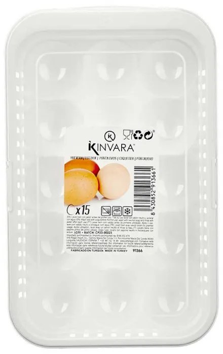 Arte Regal Box na vajíčka, obal na 15 ks vajec, biely WAPPA