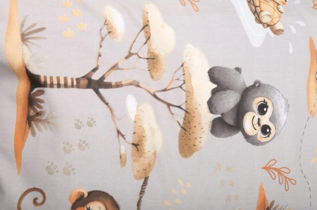 Detské bavlnené obliečky do postieľky 120x90 cm BABYMAM PREMIUM - Dobrodružstvo v džungli