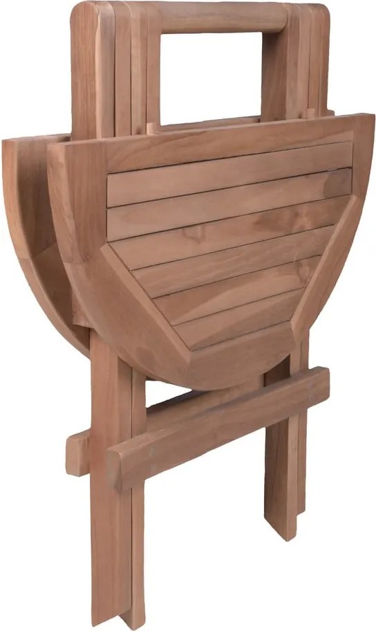 Okrúhly záhradný odkladací stolík z tíkového dreva ø 50 cm Luang – Garden Pleasure