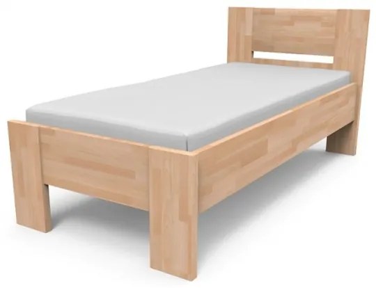 TEXPOL Jednolôžková posteľ z masívu NIKOLETA - plné čelo Veľkosť: 210 x 120 cm, Materiál: BUK morenie čerešňa