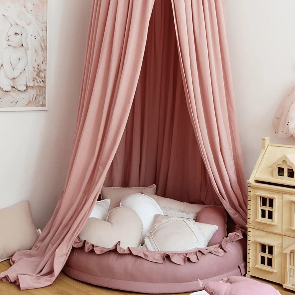 Baldachýn bavlnený sýto ružový maxi