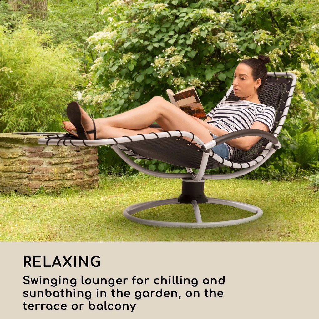 Blumfeldt The Chiller, hojdacie lehátko, 77 x 85 x 173 cm, 360 Comfort, ComfortMesh, čierne