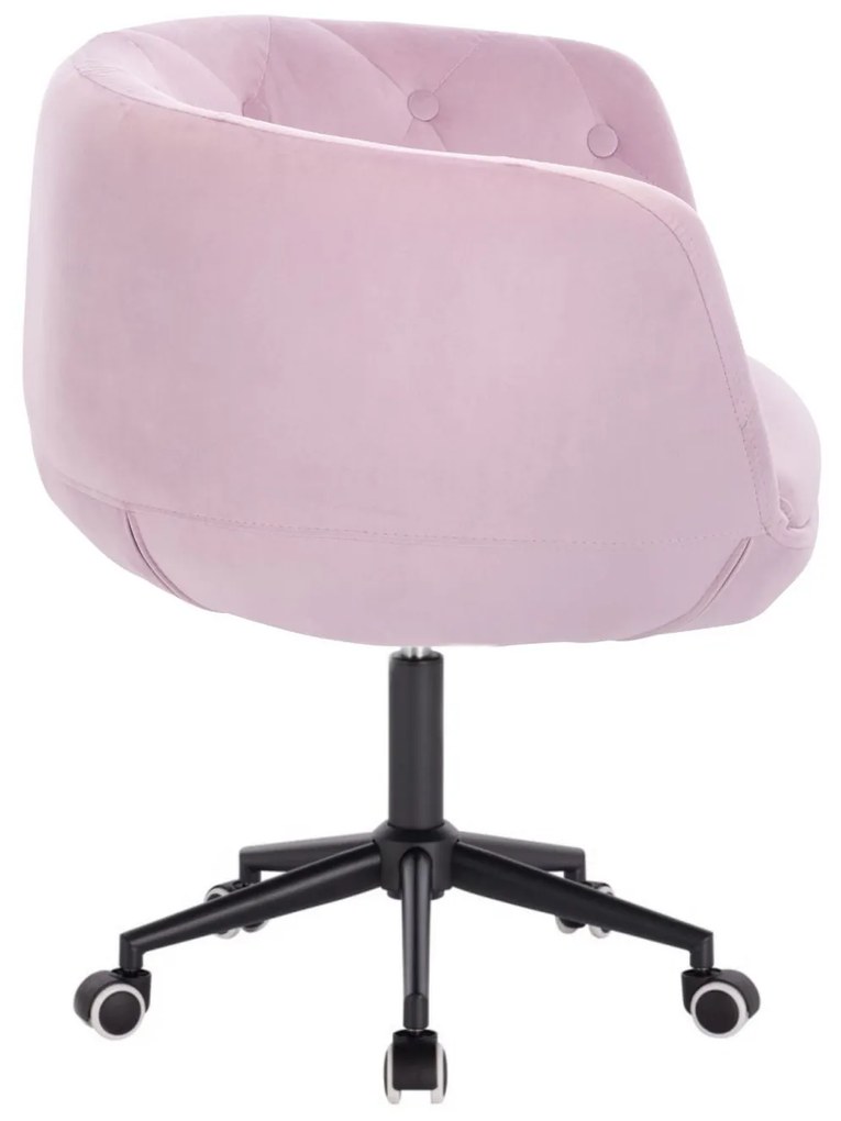 LuxuryForm DESIGN Kreslo MONTANA VELUR na čiernej podstave s kolieskami - levanduľa