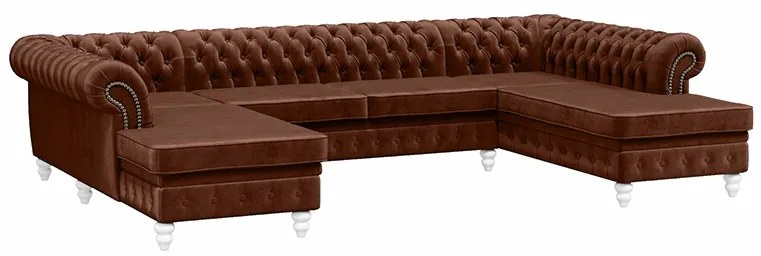 PROXIMA.store - Luxusná sedačka CHESTERFIELD LONG U FARBA NÔH: orech, DRUH LÁTKY: TORRE - 4, FARBA OZDOBNÝCH ŠPENDLÍKOV: chróm