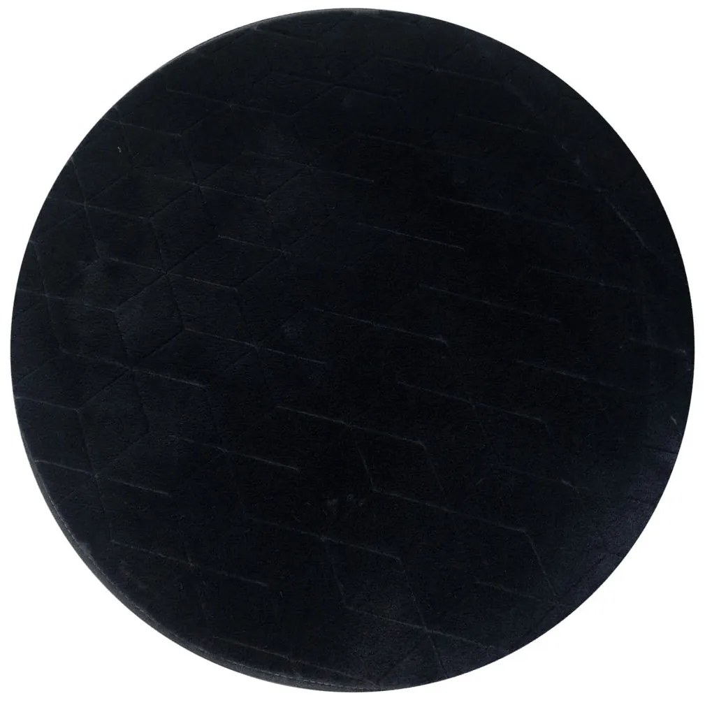 TZ Čierny okrúhly koberec 3D Rabbit Rozmer: 200 cm