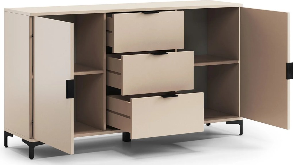 Komoda LANA 04 béžový -STOJACA KOMODA 2-DVEROVÁ SO ZÁSUVKAMI