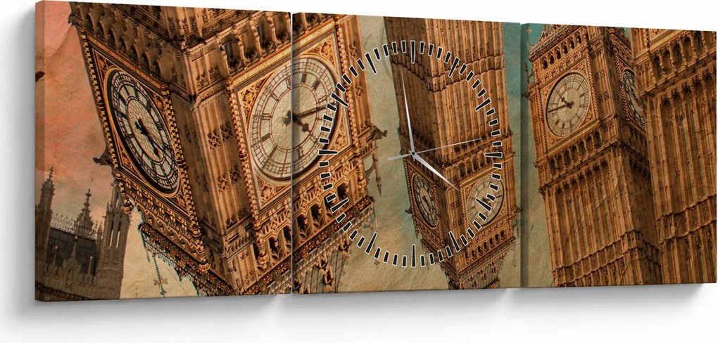 Obraz - Big Ben, Londýn (s hodinami) (90x30 cm)