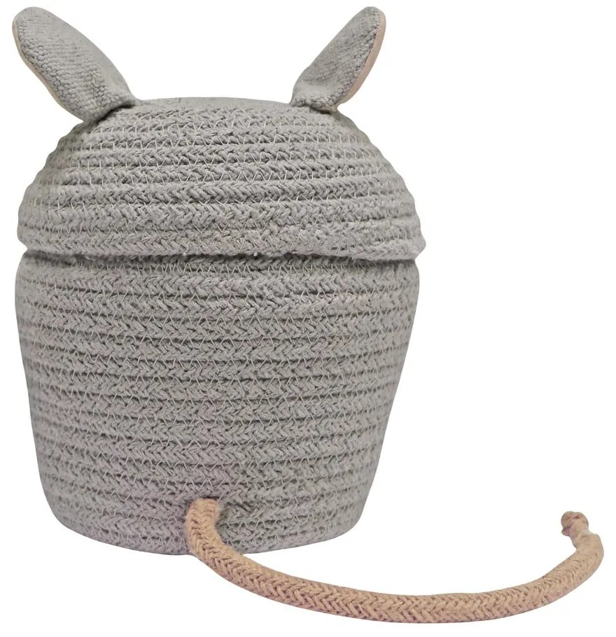 Sivý látkový detský kôš na hračky ø 15x15 cm Mini Renata the Rat – Lorena Canals