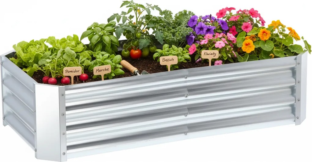 GARDEN LINE Vyvýšený záhradný záhon pozinkovaná oceľ 240 × 120 × 30 cm ZAK8304