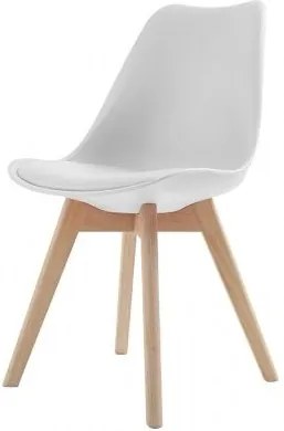 JEREMIE stolička Biela svetlý buk