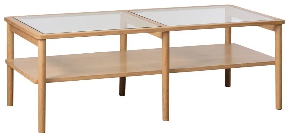 Sklenený konferenčný stolík v prírodnej farbe 60x120 cm Elba – Unique Furniture