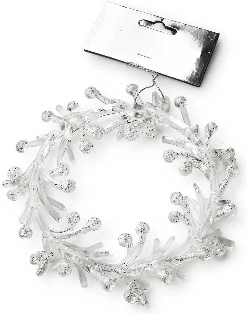 Vánoční závěsná ozdoba Santa Lila Věnec stříbrná