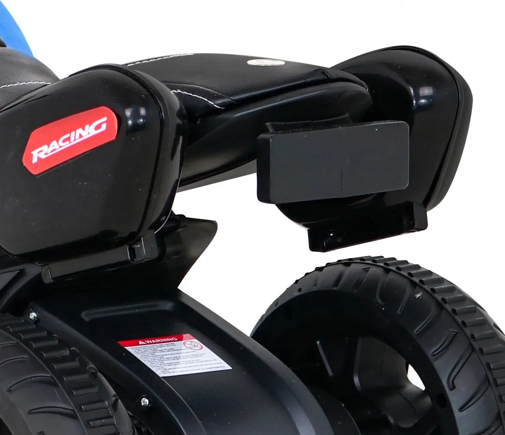 Ramiz Rýchla turistická motorka na batérie pre deti Modrá + Audio + Svetlá + Eko koža
