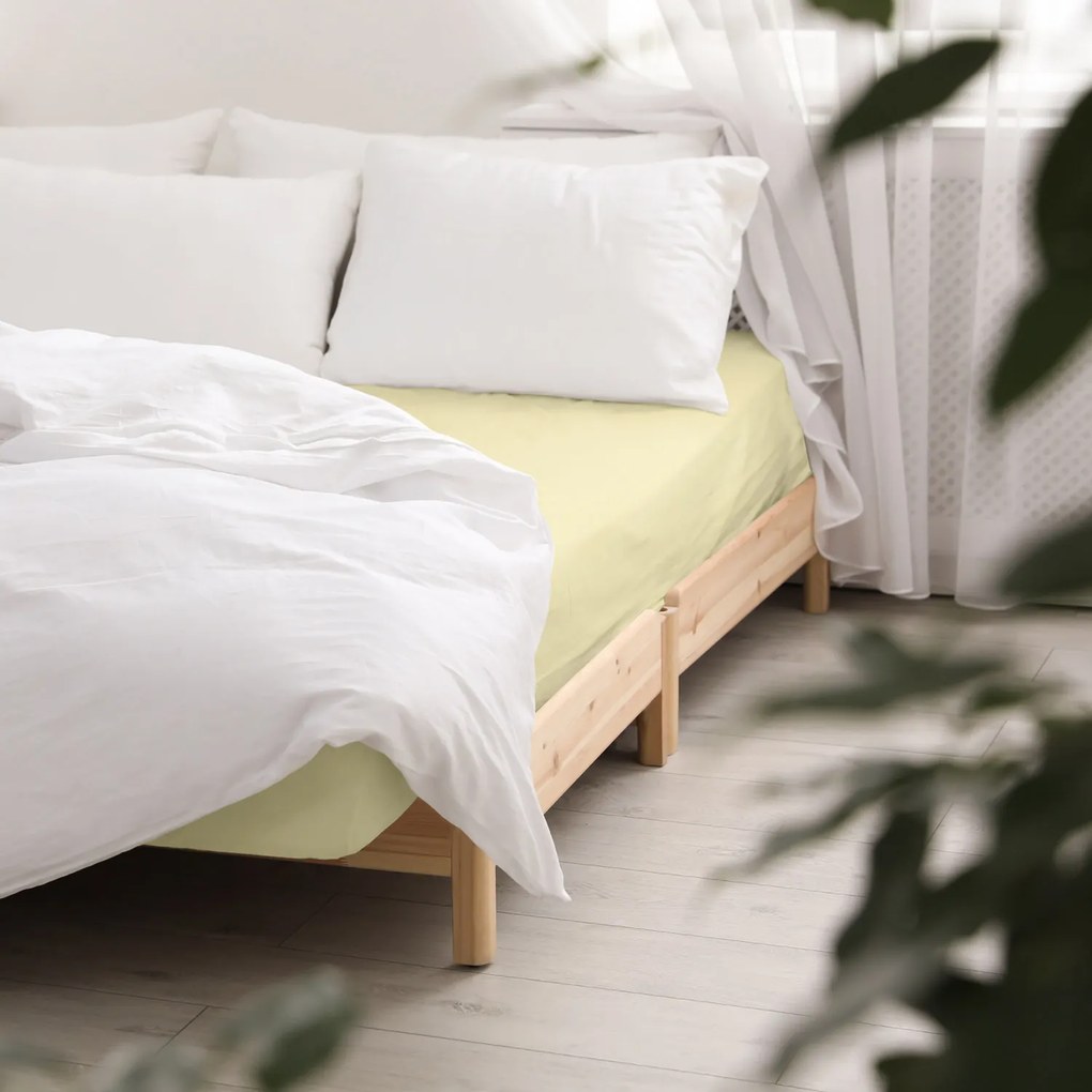 SATÉNOVÉ PRESTIERADLO 155 160X200 CM KRÉMOVÉ