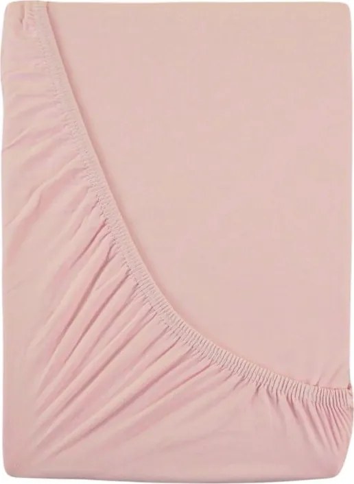 Kvalitex Luxusné bavlnené JERSEY prestieradlo s lycrou 180x200 cm - svetlo ružová