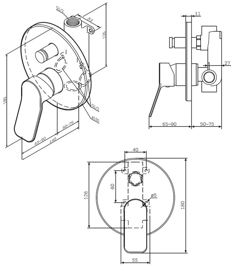 Vstavaná batéria AM.PM X-Joy FXA45022 jednopáková, čierna