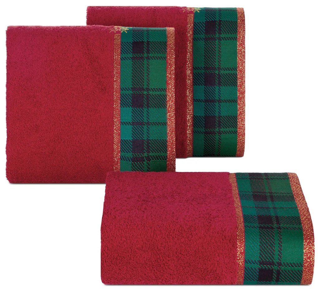 VIANOČNÝ FROTÉ UTERÁK CHERRY SADA 3KS 70X140 CM BORDOVÁ