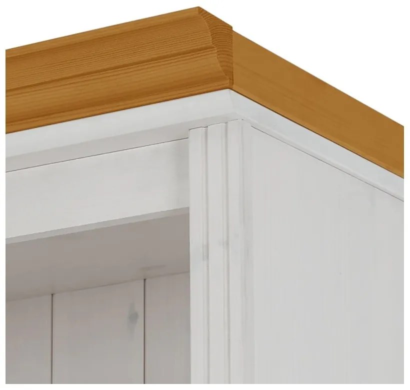 Biela knižnica z borovicového dreva 74x223x37 cm Anita – Støraa