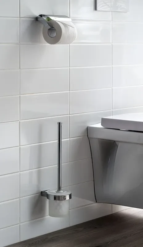 Erga NATURA, držiak na WC papier s krytom na stenu, chrómová, ERG-04313