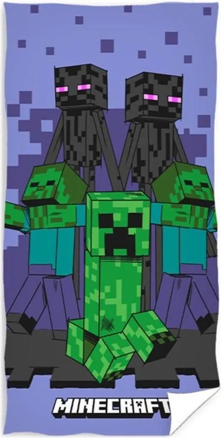 Plážová osuška Minecraft - motív Enderman Monsters - 100% bavlna, froté s gramážou 300 g/m² - 70 x 140 cm