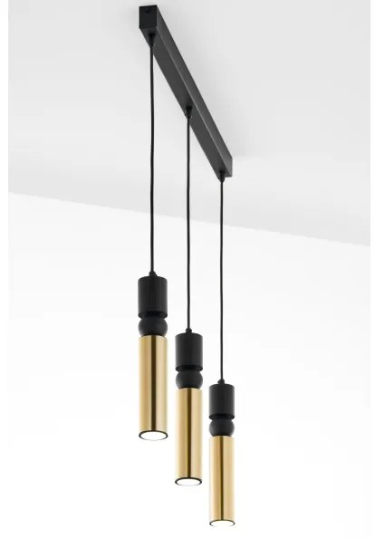 Jupiter 2007 - Luster na lanku ALAS 3xGU10/10W/230V zlatá/čierna