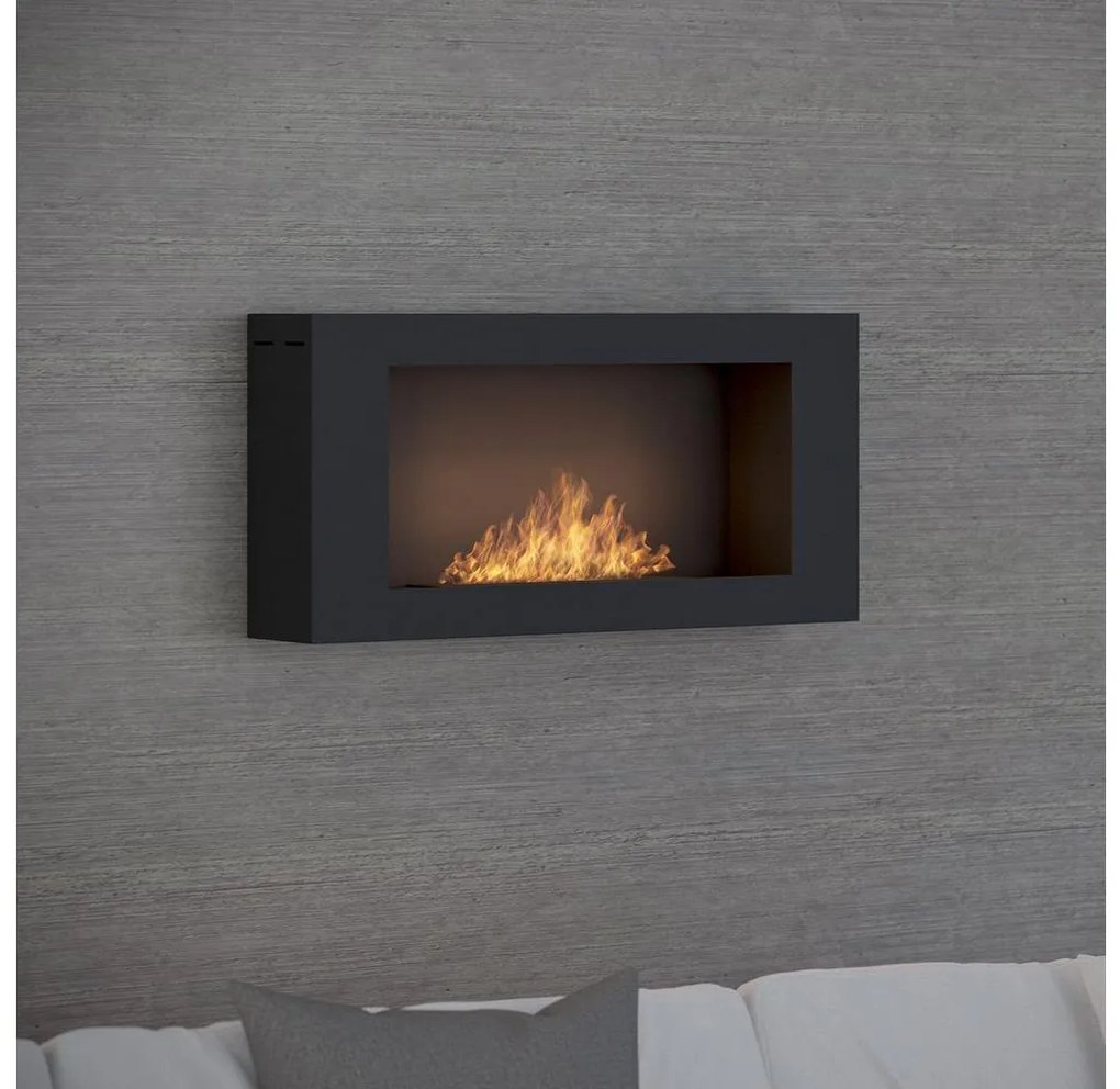 InFire - Nástenný BIO krb 44x91 cm 3kW čierna
