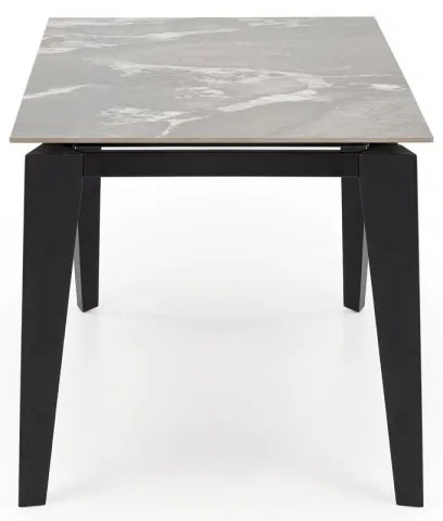 Rozkládací jídelní stůl Felix 141/201 cm popelavý mramor/černý