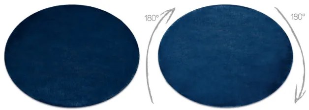 Protišmykový koberec POSH kruh Shaggy navy granát, plyš