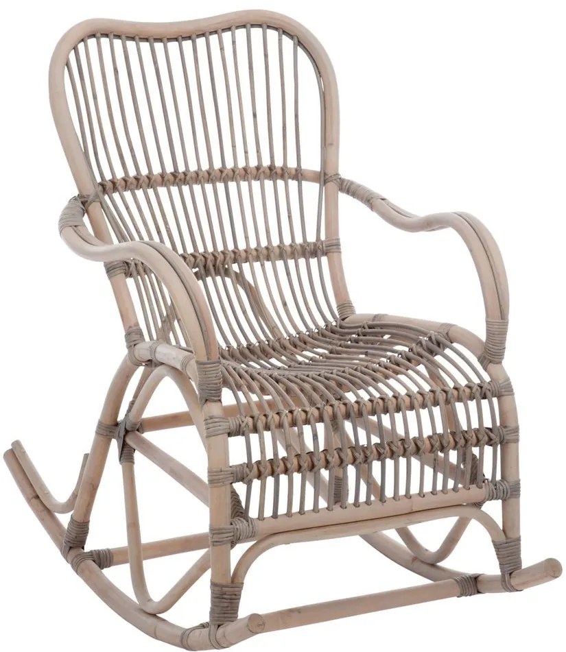 Ratanové hojdacie kreslo Rocking šedé - 98*56*93 cm