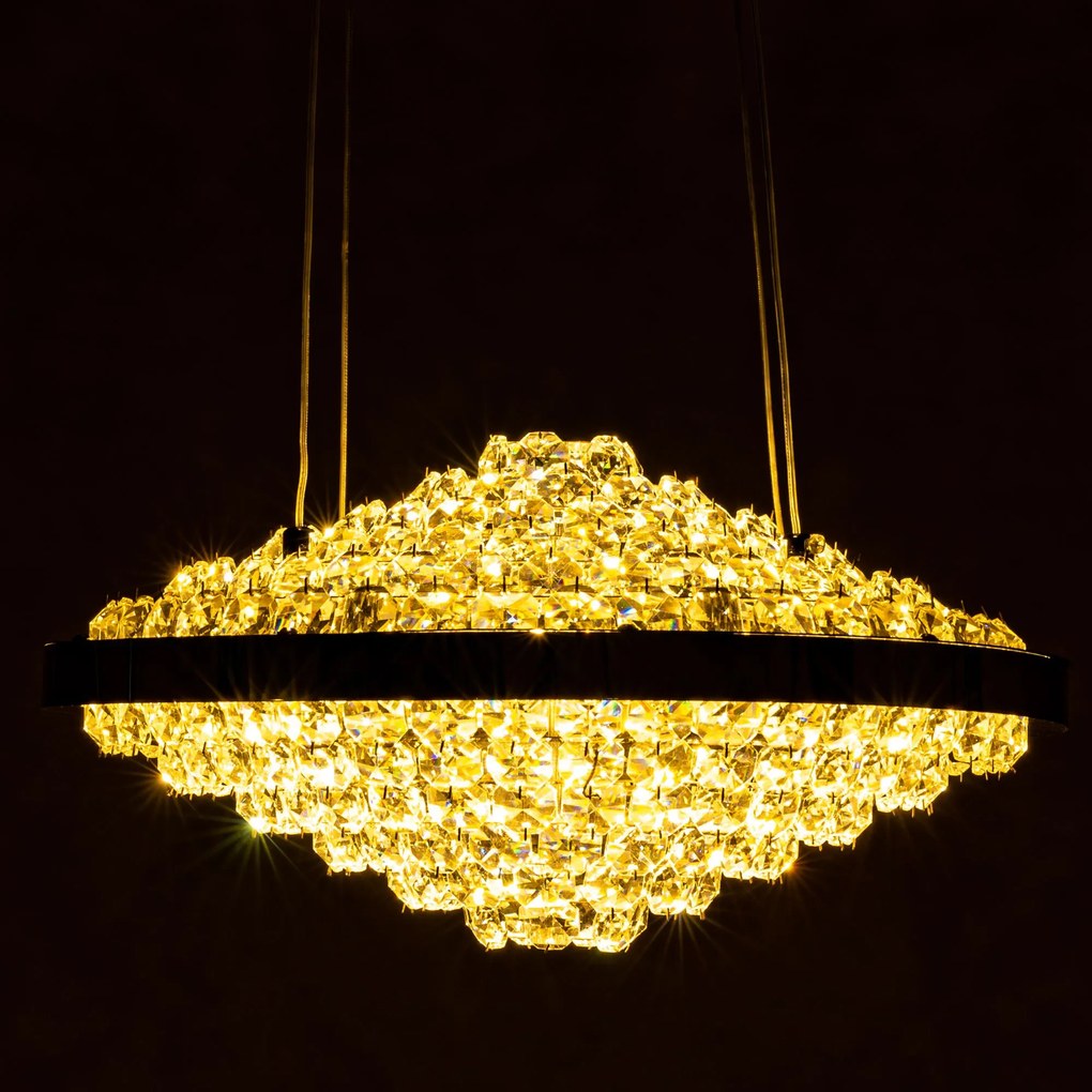 Toolight - Krištáľová závesná lampa APP774-1CP + diaľkové ovládanie, chrómová, OSW-05025