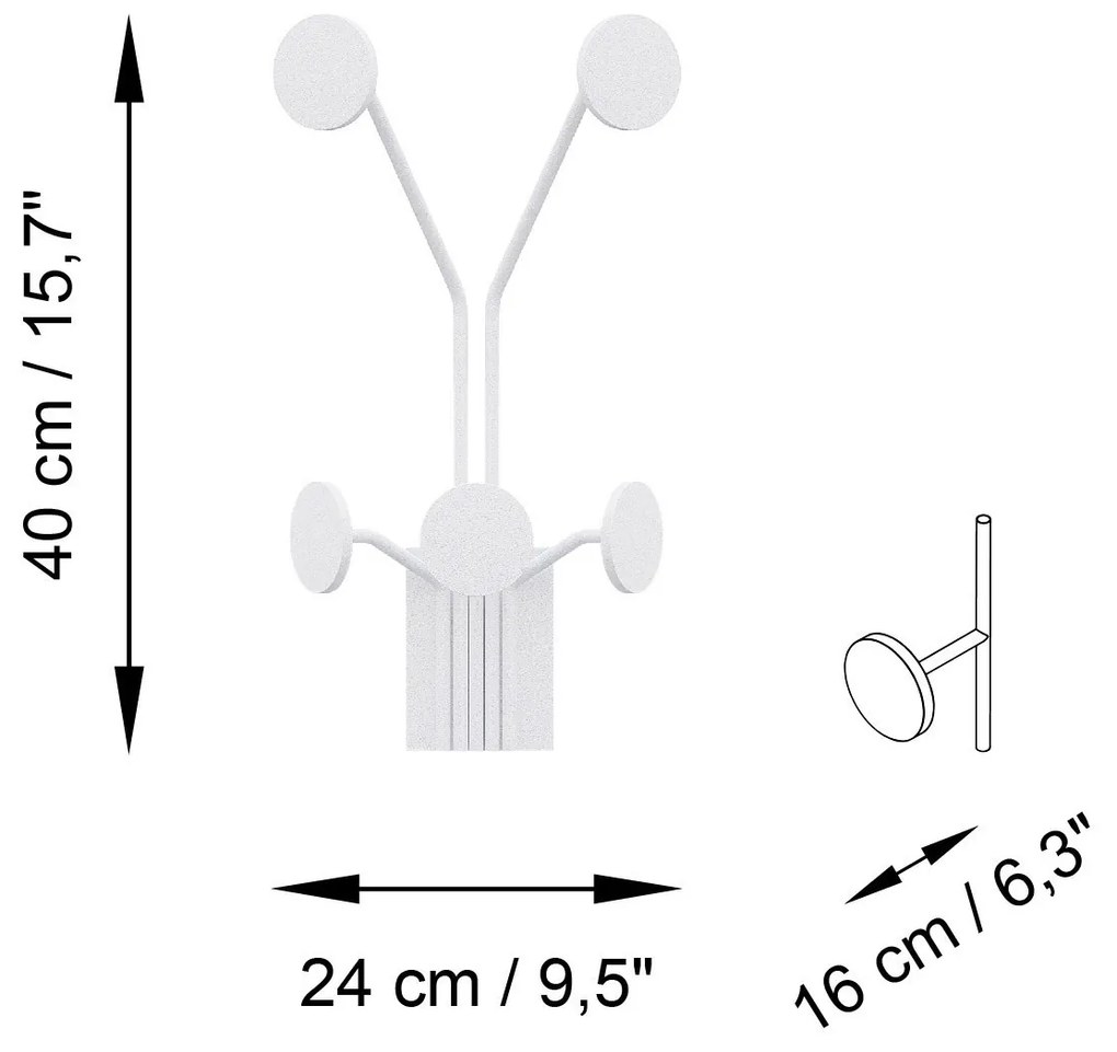 Nástenný kovový háčik Giraffe 24 cm biely
