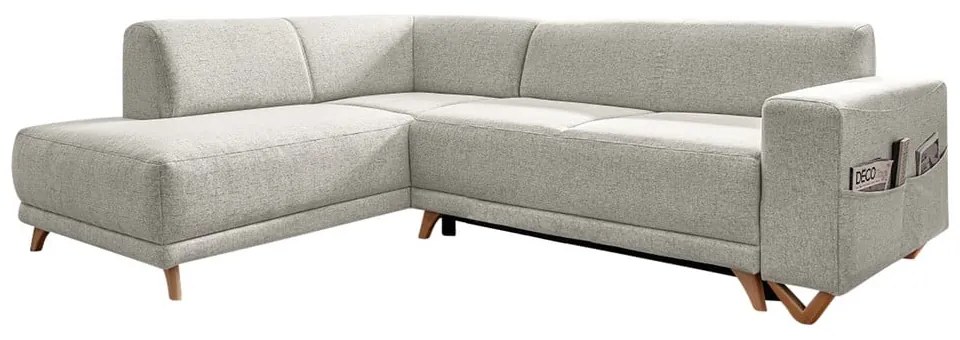 Béžová rozkladacia/s úložným priestorom rohová pohovka (ľavý roh/do L) Classy Sophie – Miuform