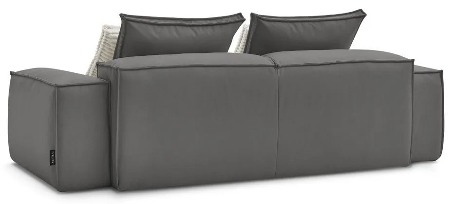 Sivá pohovka z imitácie kože 260 cm Boheme – Bobochic Paris