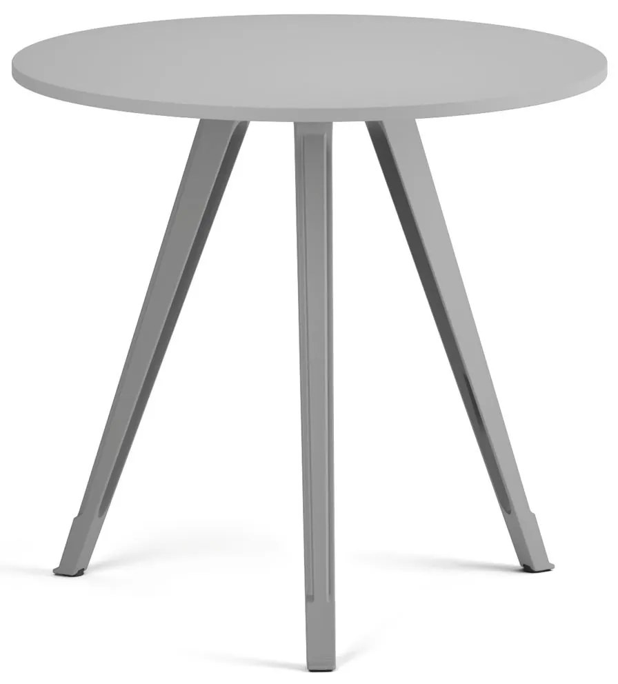 Konferenčný stôl PRIMO ZEN, priemer 80 cm, sivostrieborná podnož, sivá