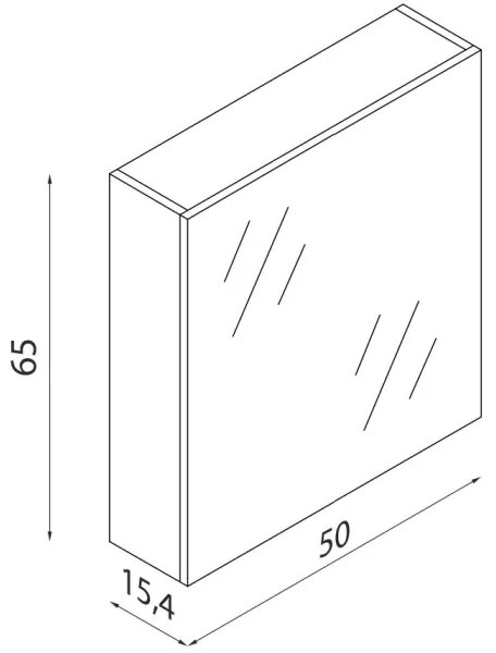 Zrkadlová kúpeľňová skrinka KENWOOD 65x50 cm biela