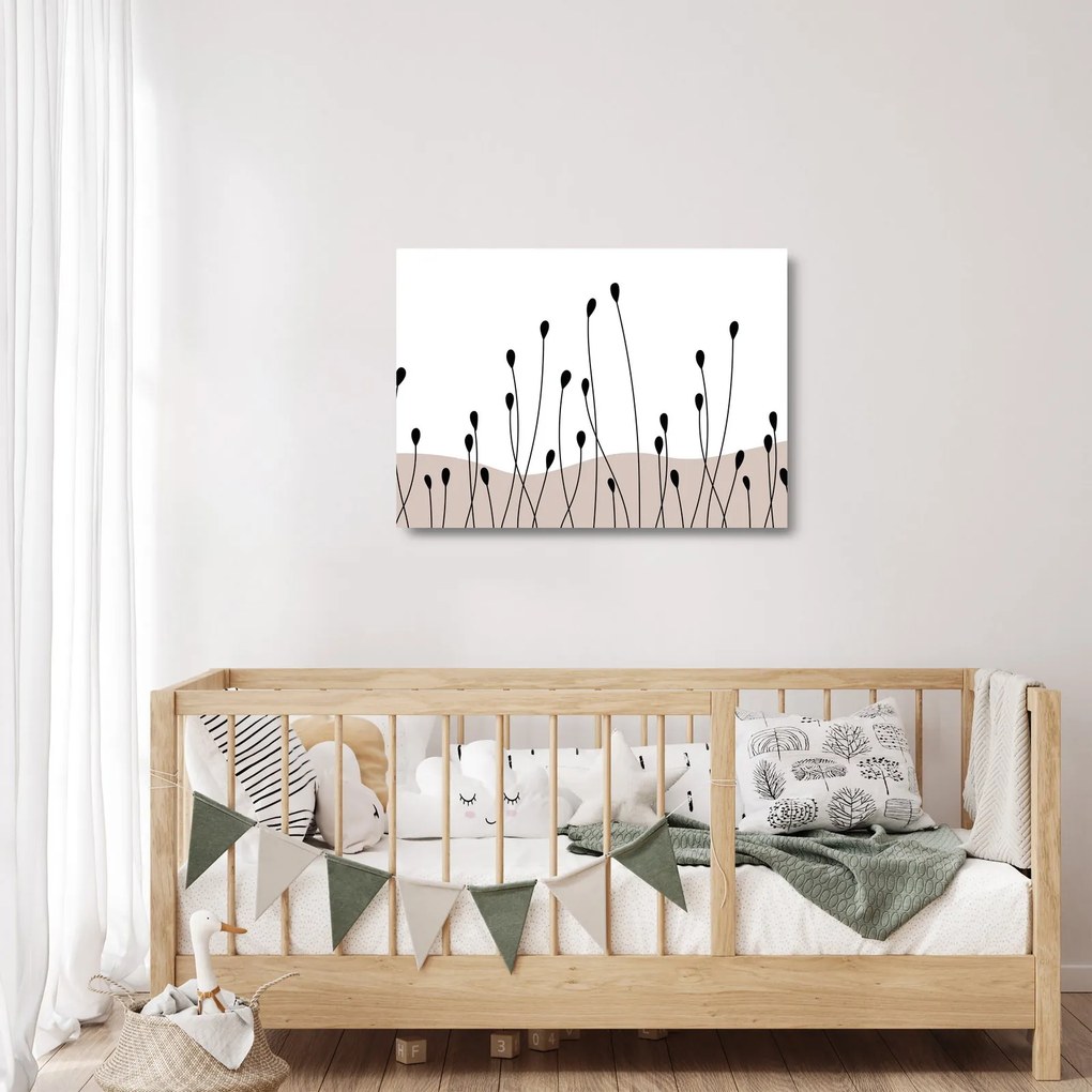 Sklenený obraz - Grafická lúka N⁰1 (70x50 cm)
