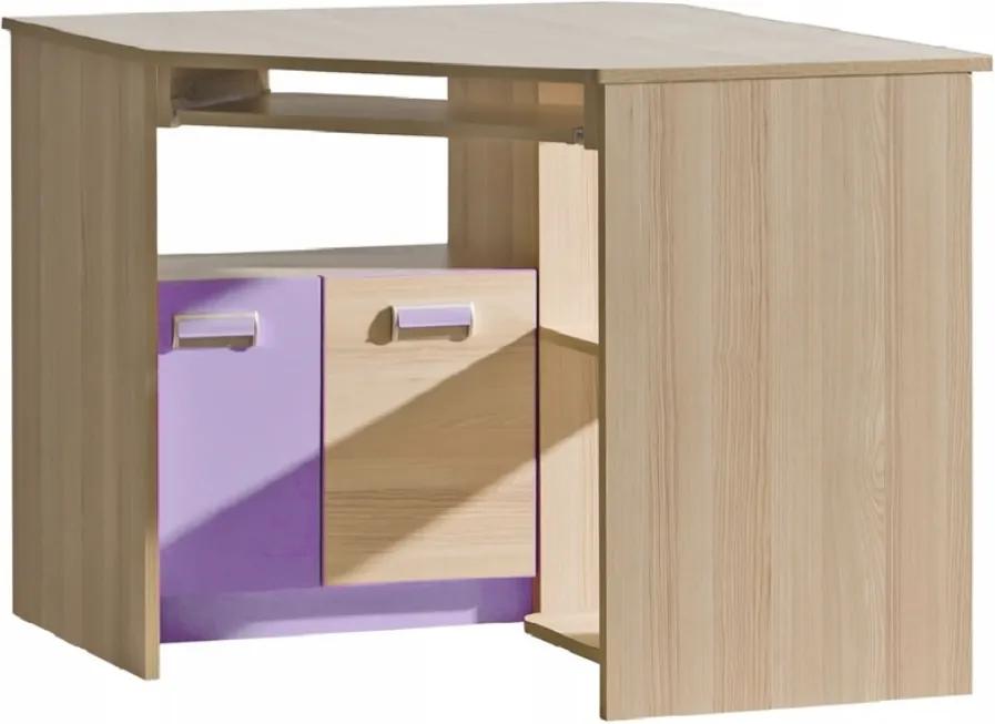 DL Rohový písací stôl LUCAS L11 - fialový Farba: Fialová