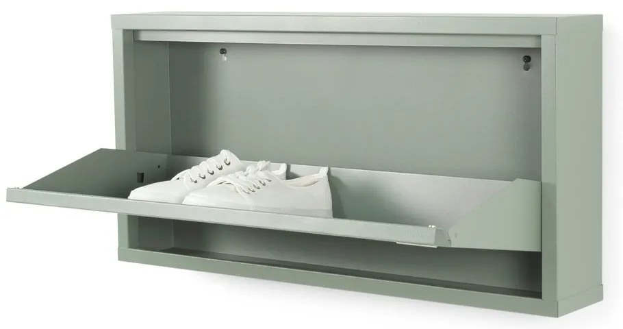 Sivozelená kovová výklopná skrinka na topánky 75x37,5x12,5 cm Billy – Spinder Design