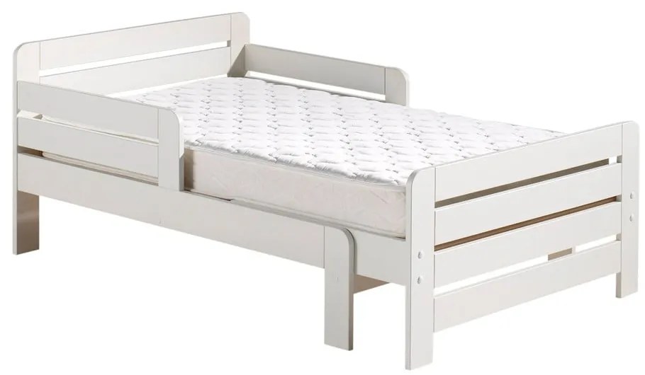 Biela rastúca detská posteľ z borovicového dreva s roštom Jumper – Vipack