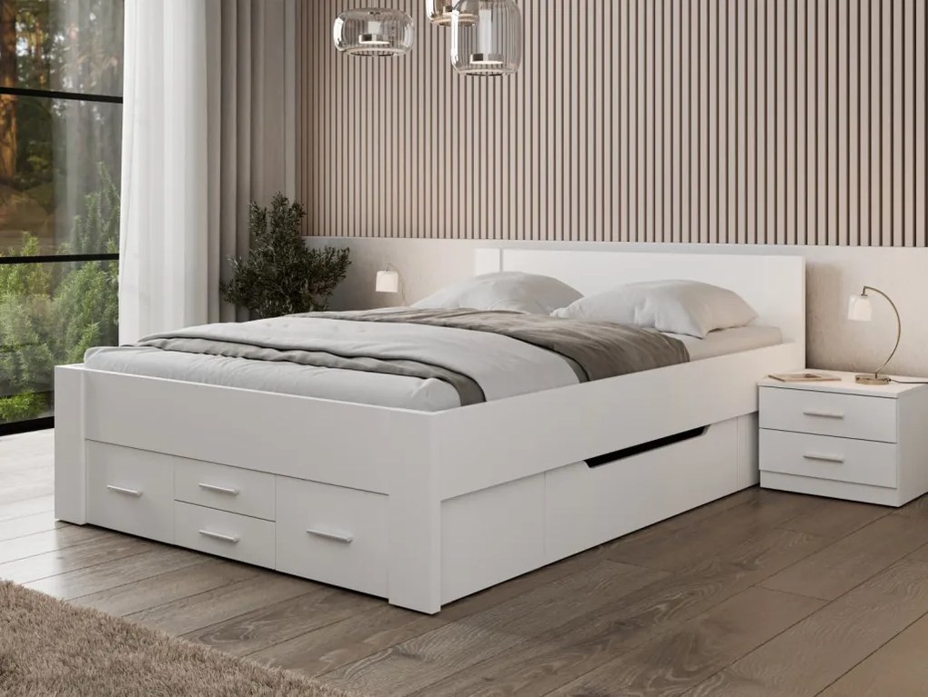 Postel Iwetta 140x200 cm, biela