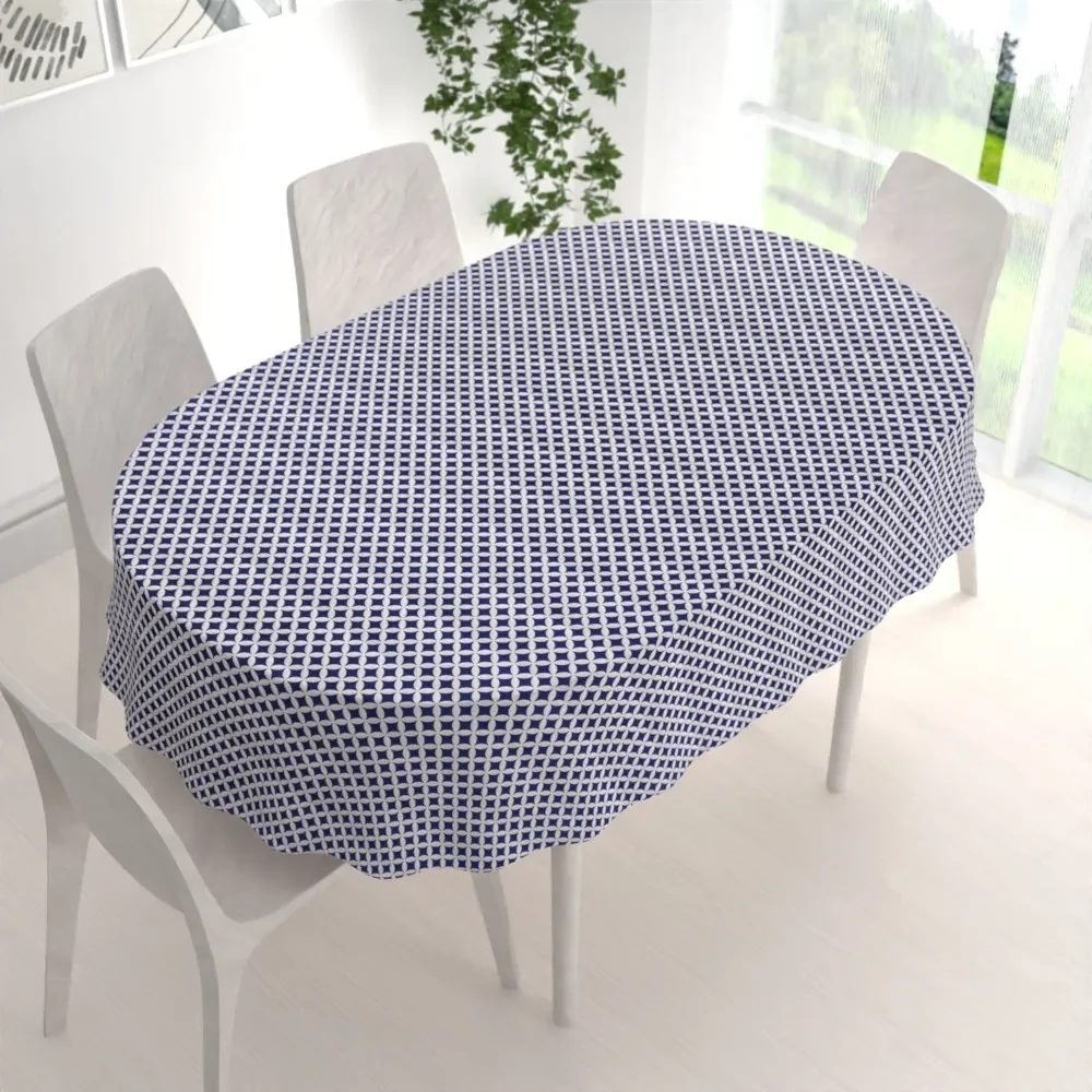 Biante Bavlnený oválny obrus Sandra SA-241 Tmavo modré Maroko 100x140 cm