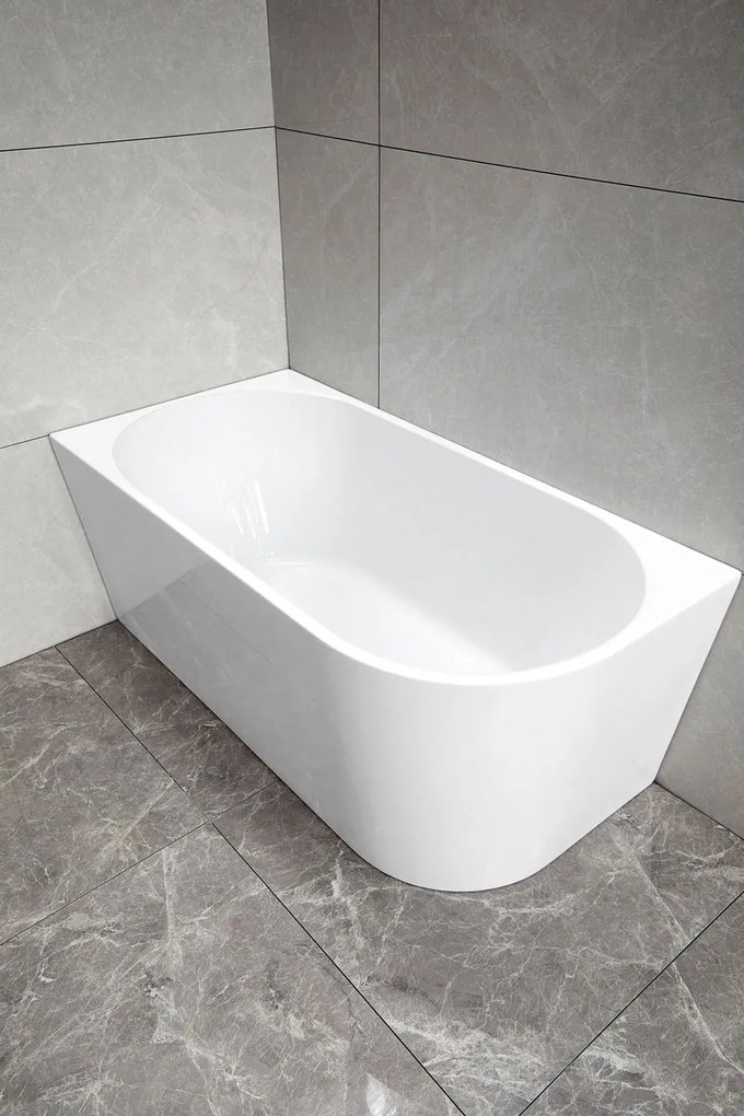Aqualine Tibbera, rohová stojaca vaňa, ľavá, 160x75cm, biela, E1036